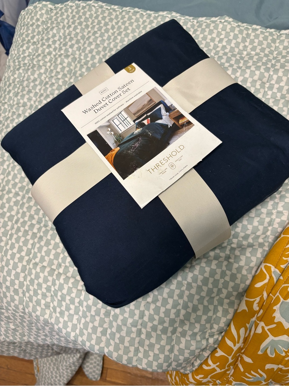Target Navy Washed Cotton Sateen Duvet Cover